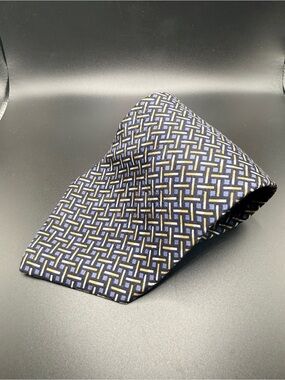 Vintage Pierre Cardin Paris Italian Silk Tie Geometric Basketweave 4”